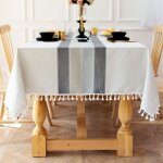 Nappe carrée - largeight - 140x140 cm - coton et lin - anti - tache - lavable Nappe carrée - largeight - 140x140 cm - coton et lin - anti - tache - lavable