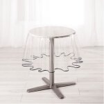 Nappe cristal ronde - diamtre 180 cm - biais anthracite - transparent