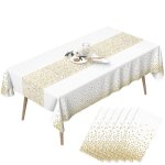 Nappe de fête dorée 54 x 108 lot de 6 nappes en plastique lavables nappes de fête rectangulaires imperméables ... Nappe de fête dorée 54 x 108 lot de 6 nappes en plastique lavables nappes de fête rectangulaires imperméables ...