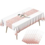 Nappe de fête rose 54 x 108 lot de 6 nappes en plastique lavables nappes de fête rectangulaires imperméables ... Nappe de fête rose 54 x 108 lot de 6 nappes en plastique lavables nappes de fête rectangulaires imperméables ...