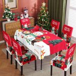 Nappe imprime impermable de nol vitata ensemble nappe et housse de chaise dcorations de nol pour ...