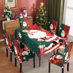 Nappe imprime impermable de nol vitata ensemble nappe et housse de chaise dcorations de nol pour ...
