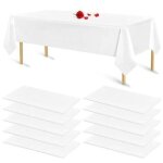 Nappes jetables - blanc - lot de 10 - 54 x 108 pouces - imperm�able - anti - taches