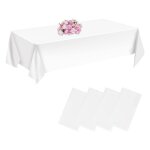 Nappes jetables blanches imperm�ables (4 pi�ces) id�ales pour mariages anniversaires et f�tes dimensions ...