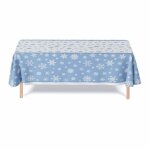 Nappe jetable en flocons de neige bleus et blancs 130 x 220 cm pour d�corations de no�l nappes de table ...