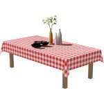 Nappe jetable en plastique - zuuko - lot de 6 - 1. 37 x 2. 74 m - carreaux rouge et blanc - rectangulaire ...
