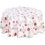 Nappe en lin lavable ronde printemps impermable olophobe anti - salissures motif floral petites fleurs ...