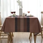Nappe marron moderne 200 x 140 cm nappe rectangulaire en lin aspect lavable et 200 x 140 cm (rectangulaire)ora ...