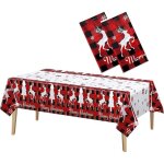 Nappe de no�l - d�coration de no�l - no�l - lot de 1 nappe en plastique - pour tables rectangulaires ...