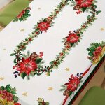 Nappe de no�l - �l�gante - motifs tartan - r�sistante aux plis - facile � nettoyer