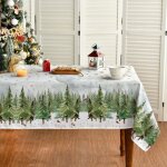 Nappe de nol horaldaily 100x140 cm avec des arbres dors et neige magique