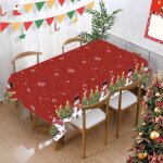 Nappe de no�l en plastique jetable rouge d�corations de no�l pour la maison la cuisine la salle � manger ...