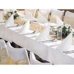 Nappe polyester 180x300 rectangulaire blanche luxe