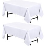 Nappe rectangulaire 152x213 cm lot de 2 blanche lavable f�tes �v�nements mariages restaurants