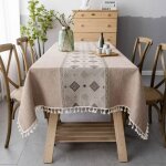 Nappe rectangulaire - largeight - 140 x 140 cm - anti - tache - lin et coton - style chinois Nappe rectangulaire - largeight - 140 x 140 cm - anti - tache - lin et coton - style chinois