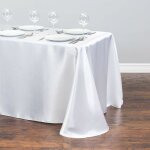 Nappe rectangulaire blanche nappes de fête en satin nappe blanche 145x250cm Nappe rectangulaire blanche nappes de fête en satin nappe blanche 145x250cm