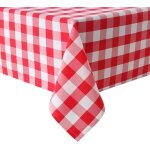 Nappe rectangulaire  carreaux rouges et blancs - table  carreaux rsistante aux taches impermable ...