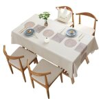 Nappe rectangulaire impermable en pvc 140 x 200 cm antitache et anti - huile beige pour salle manger ...