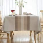 Nappe rectangulaire en lin - zuuko - 140x200 cm - beige - rev�tement imperm�able - protection contre ...