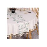 Nappe ronde 120 cm lavable lin coton nappe beige Nappe ronde 120 cm lavable lin coton nappe beige