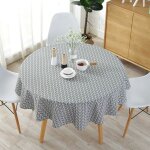 Nappe ronde 150 cm en coton et lin tissu nappe en serg� frais durable r�utilisable infroissable d�coration ...
