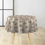 Nappe ronde �160 cm pvc imprim� ? finition biais ? feuillys lin