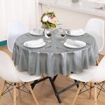 Nappe ronde 160cm pu imperméable anti - taches lavable écologique grise pour cuisine restaurant label ... Nappe ronde 160cm pu imperméable anti - taches lavable écologique grise pour cuisine restaurant label ...