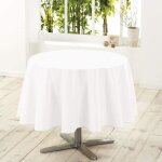Nappe ronde 180cm blanche - nappe mariage en polyester infroissable anti tache dcoration de table.