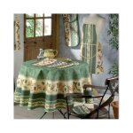Nappe ronde 1m80 abeille vert anti tache infroissable
