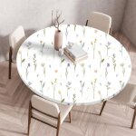 Nappe ronde 3d avec �lastique nappe ronde drap - housse �lastiqueprot�ge - table rond antid�rapant lavableconv ...