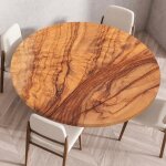 Nappe ronde 90 cm de large avec bords �lastiques 3d r�sistante � leau et aux taches lavable id�ale pour ...