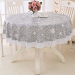 Nappe ronde en dentelle impermable en pvc rsistante aux claboussures pour jardin extrieur motif fleurs ...