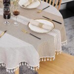 Nappe ronde - einnenffer - 140 cm - coton lavable - infroissable - anti - poussière Nappe ronde - einnenffer - 140 cm - coton lavable - infroissable - anti - poussière