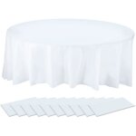 Nappe ronde en plastique - zuuko - lot de 10 - 213 cm de diam�tre - blanc - imperm�able - facile � nettoyer ...