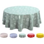 Nappe ronde en toile cir�e - zuuko - 160 cm - vert sauge - toile cir�e - � fleur - entretien facile - ...