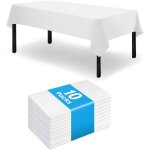 Nappe de table imperm�able - zuuko - lot de 10 - 120x180 cm - blanc - rectangulaire - imperm�able