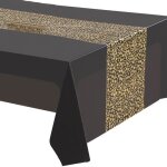 Nappe de table jetable - papier intiss� - design imperm�able - r�sistant � lhuile - noir