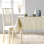 Nappe de table rectangulaire 140 x 300 cm polyester uni - naturel