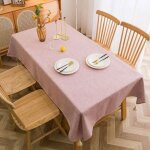 Nappe texture lin rectangulaire 120 * 170 cm - coton et lin �paissis - nappe lavable imperm�able et anti ...