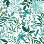 Nappe toile cir�e au m�tre - largeur 140 cm - feuillage vert - vert