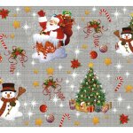 Nappe toile cir�e de no�l ? 140 x 300 cm ? new year gris argent ? nappe no�l festive d�coration ? imperm�able ...