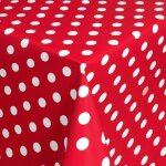 Nappe toile cir�e ovale 140 x 200 cm ? bonbon rouge ? imperm�able et antitache ? nappe roul�e et sans ...