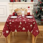 Nappe toile cirée rectangulaire 54x54 pouce - salutmeuble - noël - imprimée - polyester oxford - or rouge ... Nappe toile cirée rectangulaire 54x54 pouce - salutmeuble - noël - imprimée - polyester oxford - or rouge ...