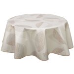 Habitable - nappe en toile cire ronde baleo - diam. 135 cm - ecru