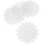 Napperons de table en dentelle de coton au crochet 4 pices