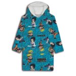 Plaid polaire - naruto shippuden - taille unique - bleu - lavable en machine - avec manches et capuche ...
