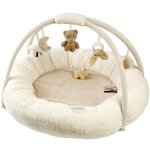 Nattou - tapis pouf avec arches teddy bouclette 90cm - ecru