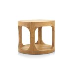 Naturel table dappoint ronde de jardin en teck massif 50x50x43 cm fabrication artisanale deux plateaux ...