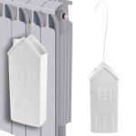 Humidificateur dair en c�ramique - orion - forme de maison - 300 ml - blanc - 8x35x19 cm - suspendu au ...