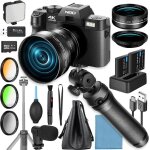 Nbd appareil photo num�rique 48mp 4k �cran flip 3 180� zoom num�rique 16x grand - angle + macro wi?fi ...